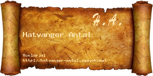 Hatvanger Antal névjegykártya